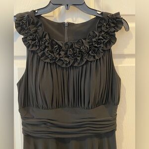 Jessica Howard Black Cocktail/Evening Dress with Rosette Details, Size 12 EUC